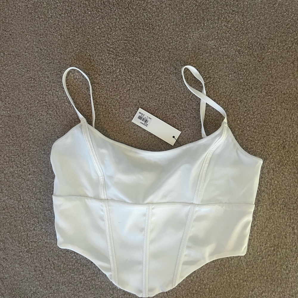 Glassons White Satin Corset Top